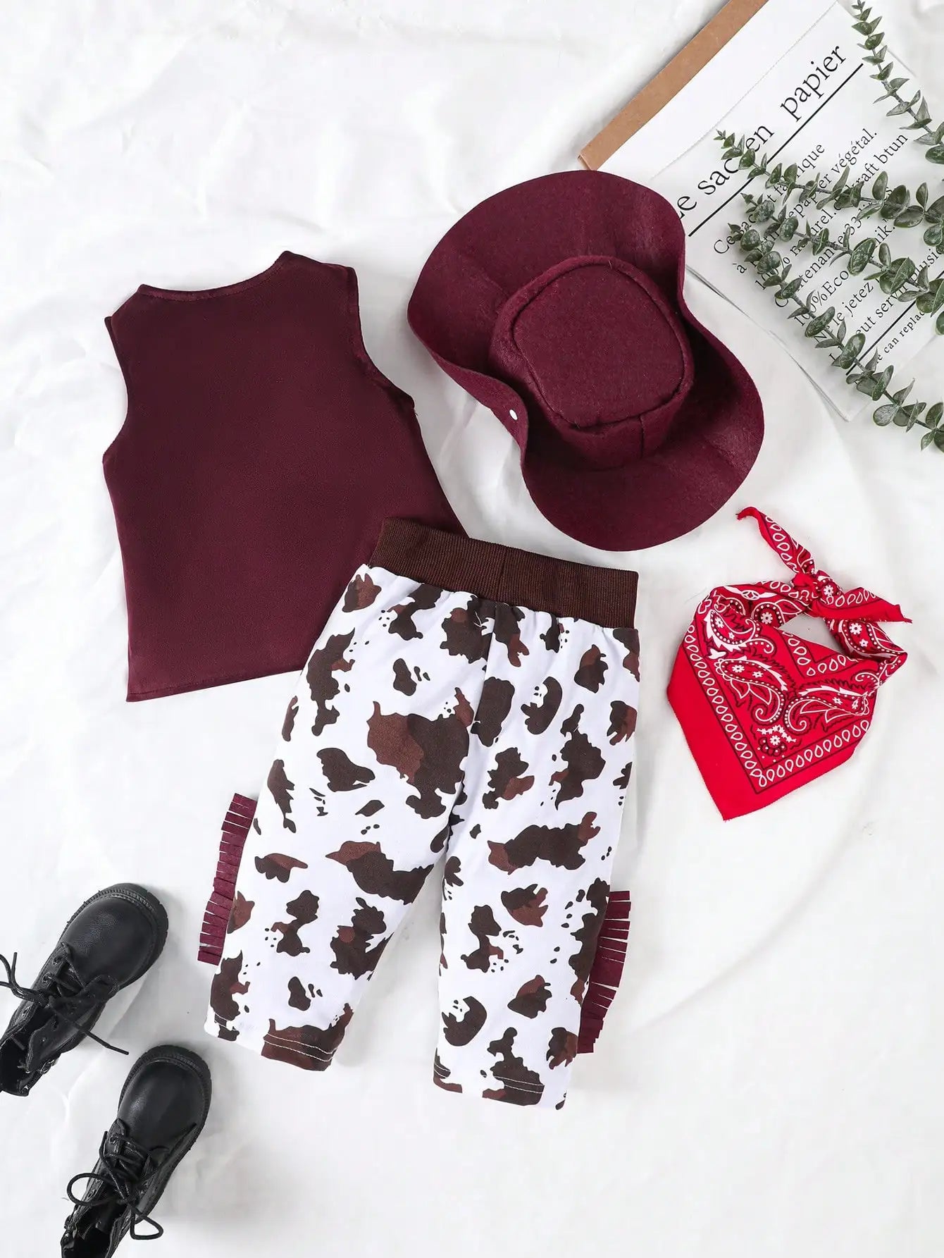 Baby Set Children Western Cowboy Costumes Kids Cosplay Party Costume with Hat Infant Outfit 0-12 Months Baby Boys Clothing