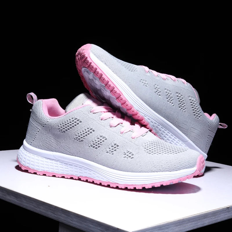 Breathable Women Running Shoes Lightweight Anti-slip Female Sports Shoes Outdoor Soft Women's Sneakers Lace Up Fashion Tennis