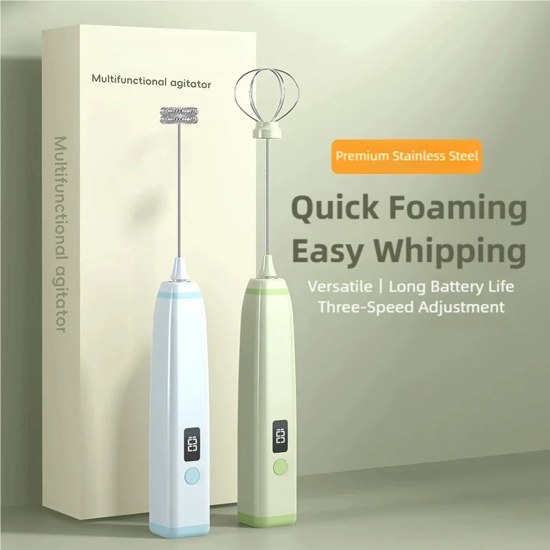 TINSOL Wireless Electric Milk Frother Multi-Function Blender Egg Whisk and Mixer Ideal for Crafting Coffee and Cappuccino Foam