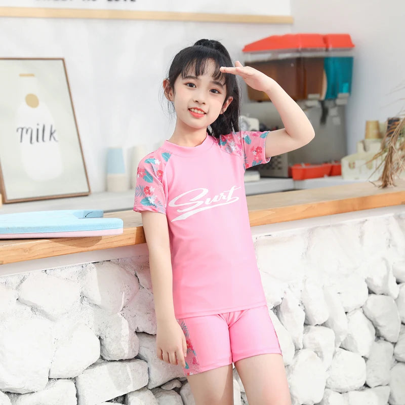New Kids Swimsuit Medium Kids Baby Split Suit Swim Trunks Light Short Sleeve Beach Swimsuit Boys Swimsuit Swim Trunks Quick Dry
