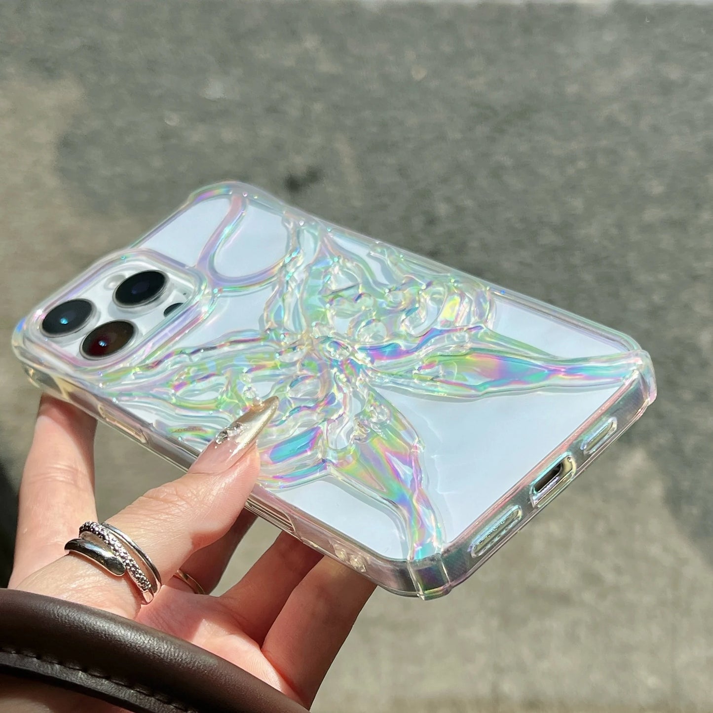 Plating Butterfly Hollow Out Gradient Color Soft Phone Case for iPhone 11 12 13 14 15 16 Pro Max Heat Dissipation Cooling Cover