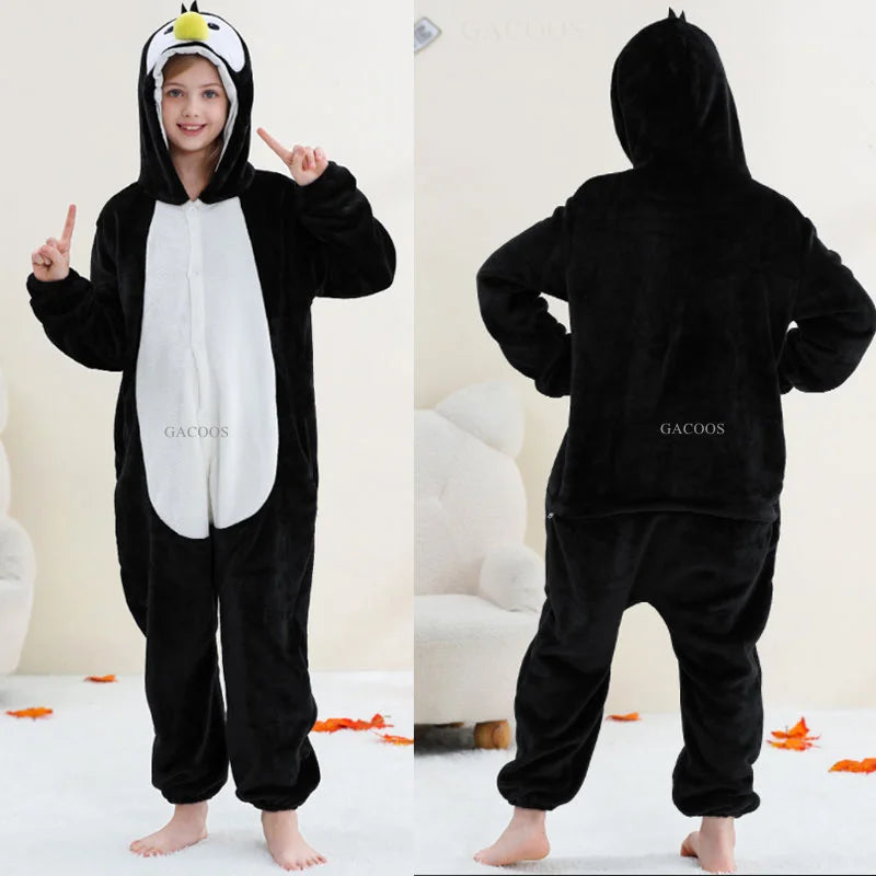 Kids Animal Capybara Kigurumi Costume Cosplay Cartoon Jumpsuit for Children Halloween Christmas Girls Boys Hooded Pajamas Onesie