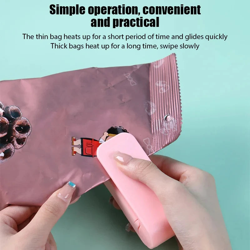 Portable Heat Bag Sealing Machine Package Sealer Bags Plastic Food Bag Closure  Food Packaging Heat Sealer Kitchen Gadget