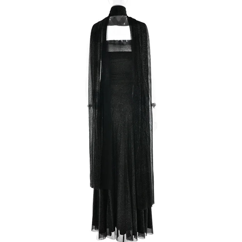Townlike Slim Bodycon A-line Maxi Long Dress Women 2025 Summer Dress Ribbon Sparkle Glitter Nightclub Sexy Party Dresses
