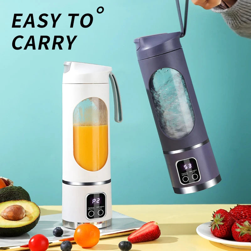1 Small Portable Blender and Juicer - Rechargeable via USB, Personal Wireless Blender with Stainless Steel Blades