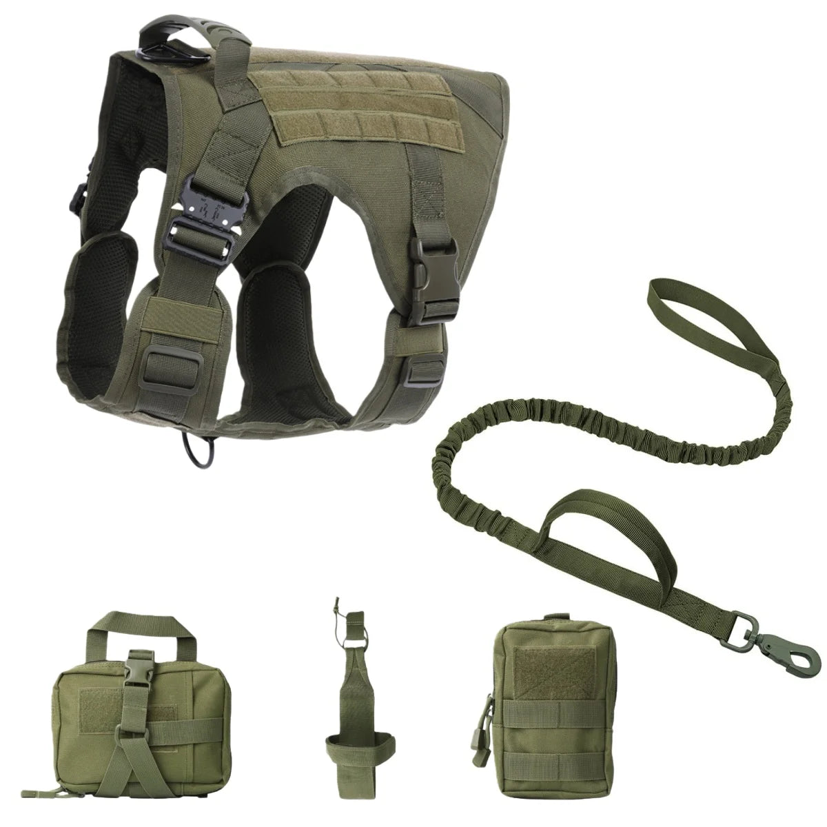 Tactical Dog Harness, Adjustable No-Pull Handle Service Vest Heavy Duty Pet Large Breed,  Dog Vest for Training Hunting Walking