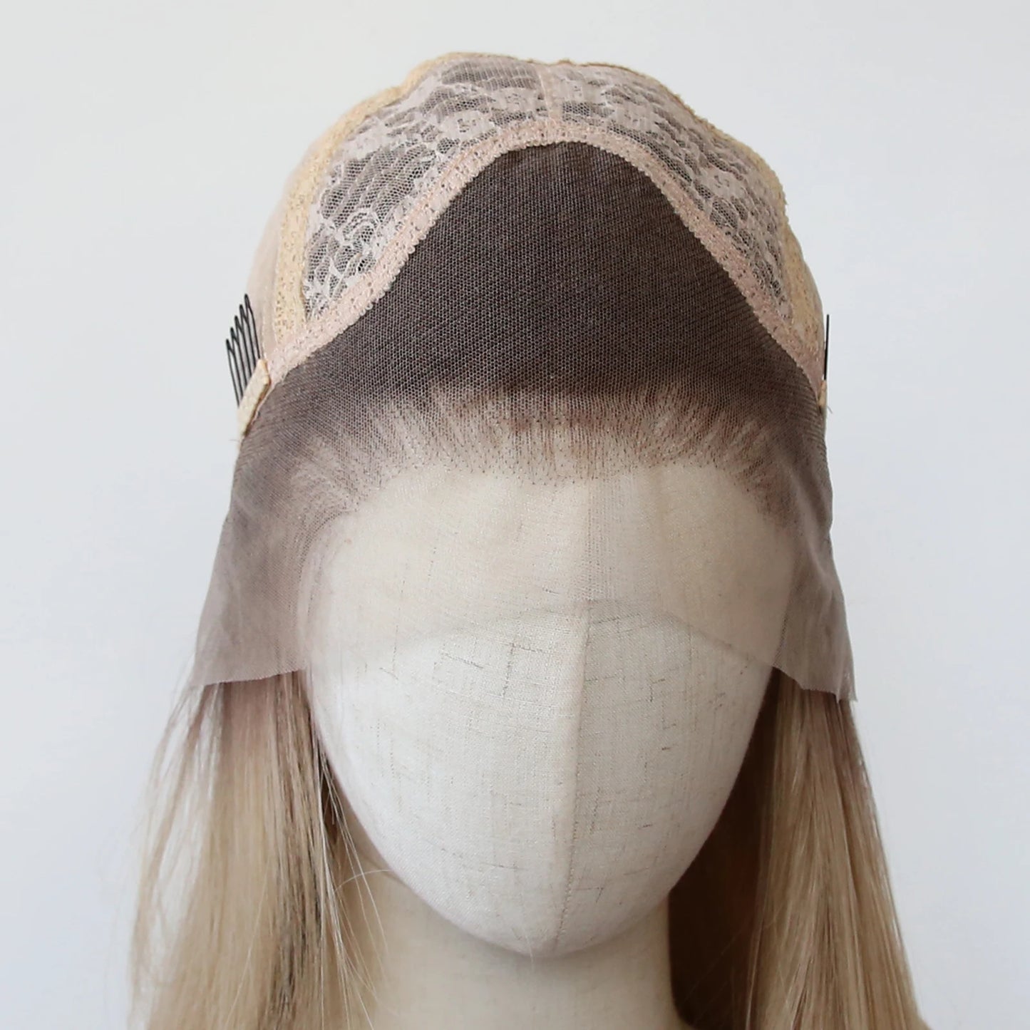 Ombre Honey Blonde Wig Synthetic Lace Front Wig Long Straight Lace Front Synthetic Wig Pre Plucked Heat Resistant Fiber Hair