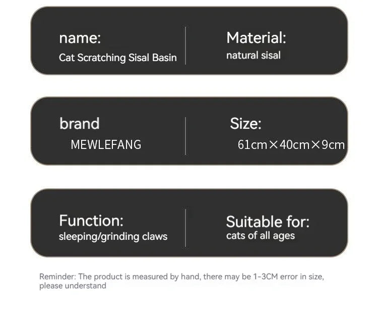 Cat Scratching Nest, Household Multifunctional Sisal Cat Scratching Board Sofa Bed Dual-purpose Scratch-resistant Large Cat Bed