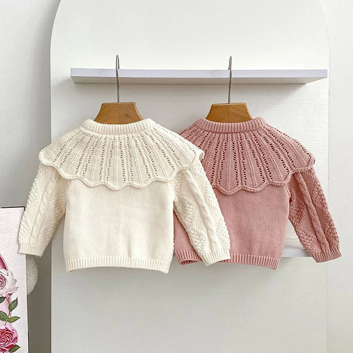 2025 New Autumn 0-3Yrs Newborn Baby Girls Sweater Coat Infant Baby Girls Knitting Cardigan Sweater Long Sleeve Cardigan Coat