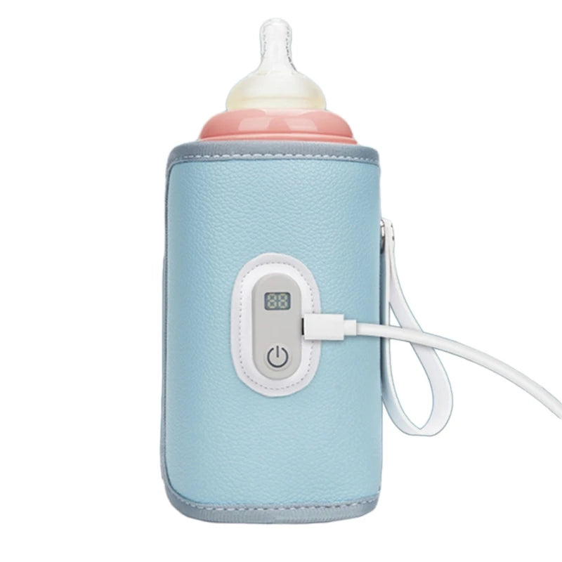 USB Charging Feeding Bottle Heater Heating Sleeve Milk Warmer 5 Temperature Adjust Insulated Breastmilk Warm Bag