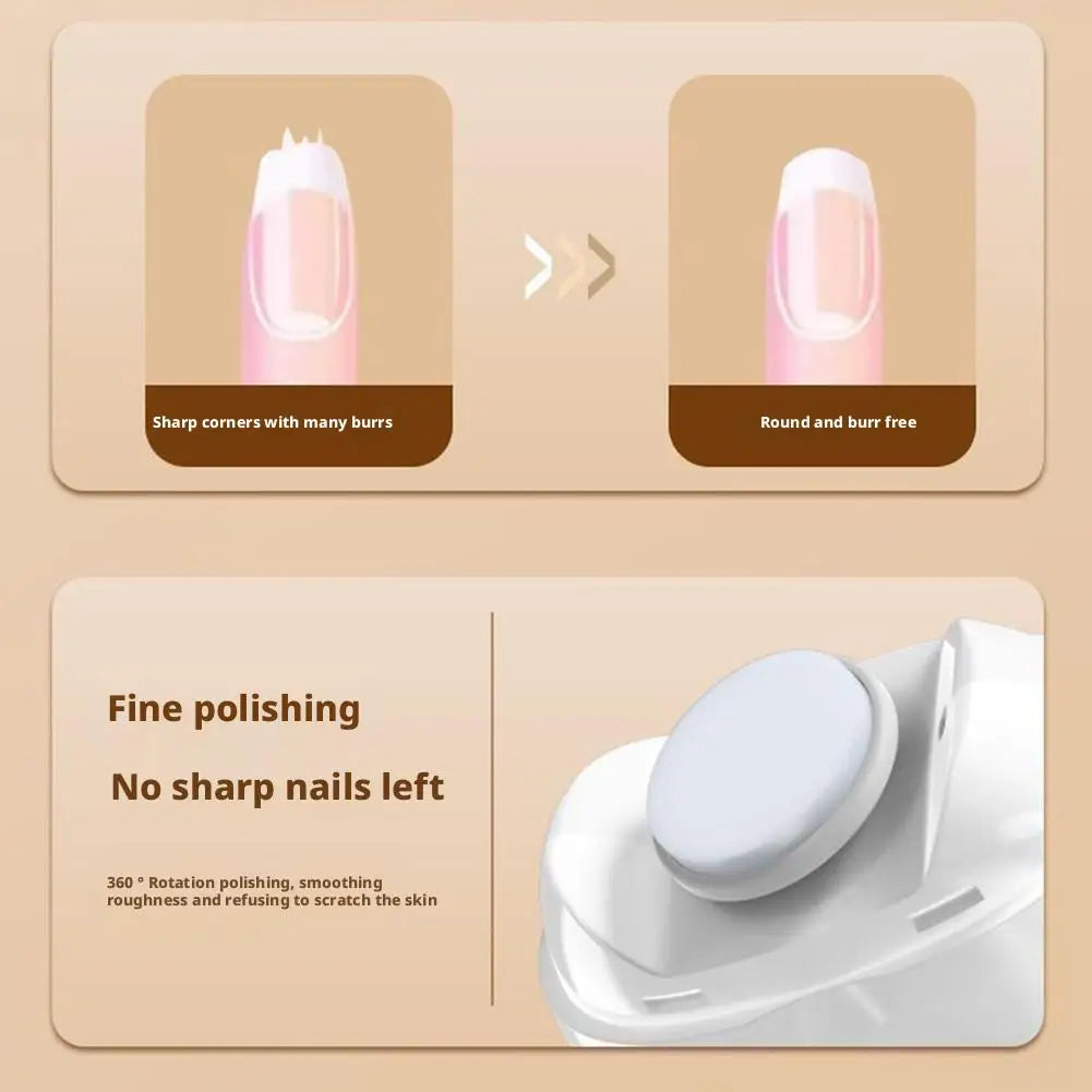 2 IN 1 Electric Nail Clipper Cutter with LED Light Automatic Nail Grinder Trimmer for Baby Adult Mini Manicure Tools Nail Care
