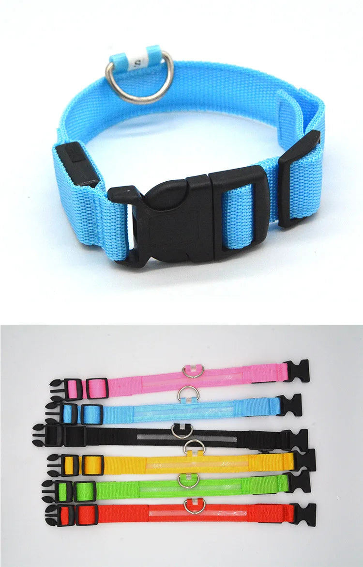 LED Illuminated Dog Collar Adjustable Flashing Lights USB Rechargeable Suitable For Small,Medium,Large,Dog Pet Safety Harness