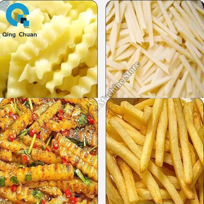 Spike Potato Machine Commercial Full Automatic Wave French Fries Slitter Multifunctional Electric Commercial Vegetable Cutter