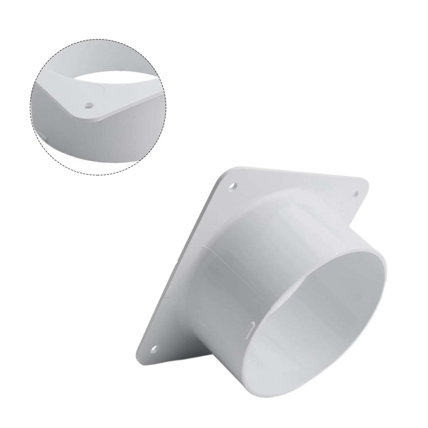 1pc Exhaust Pipe Straight Pipe 100-300MM ABS Air Duct Connectors Flange Ventilation Ducting Replaceable Accessories White