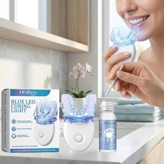 Teeth Whitening Kit Portable Teeth Cleansing Device Mild Tooth Filling Home Convenient Blue LED Curing Light Dental Repair Kit