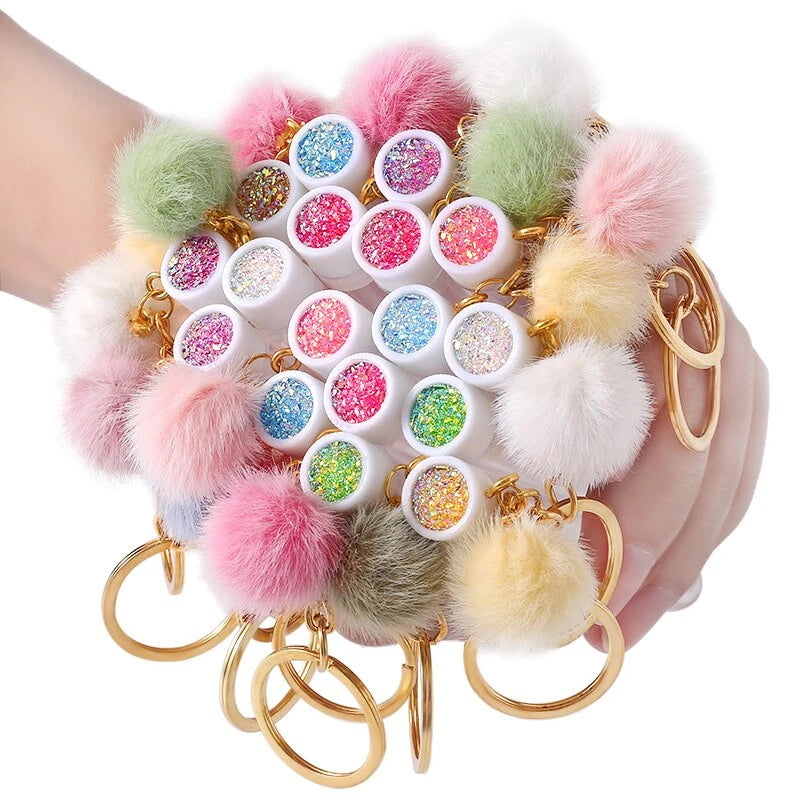 50/5pcs Gold Keychain Tube Eyelash Brush Crystal Lash Mascara Wands Eyebrow Comb Spoolies Container Lashes Brushes Makeup Tools