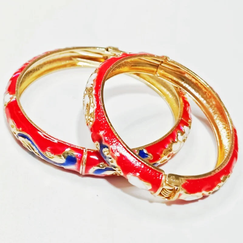 Wholesale 12 pcs （6 sets）Vintage mixed style enamel pattern alloy Mixed Adults and children bracelet