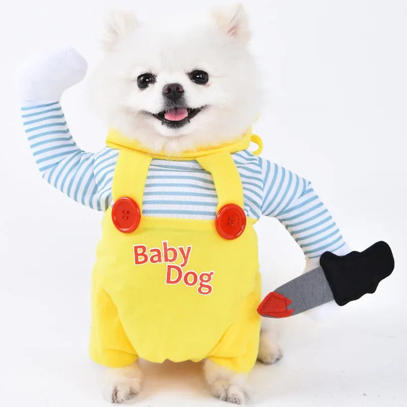 Halloween Funny Dog Clothes for Small Medium Dogs Cats Party Dressed Up Cosplay Costumes Bulldog French Chihuahua Pet Outfits