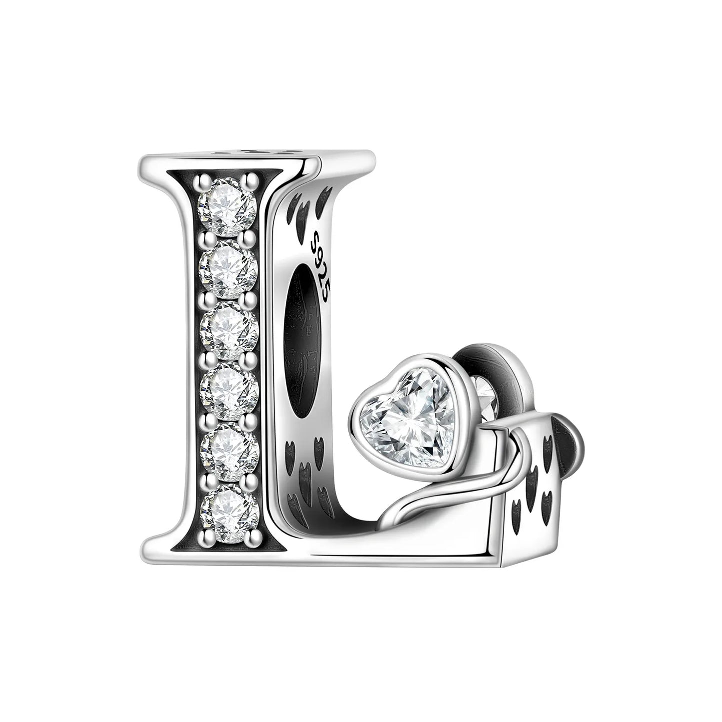 2026 New 925 Sterling Silver Zircon Scroll Grass Pattern 26 Letter Bead Charms for Women Fit DIY Bracelet Necklace Jewelry Gift
