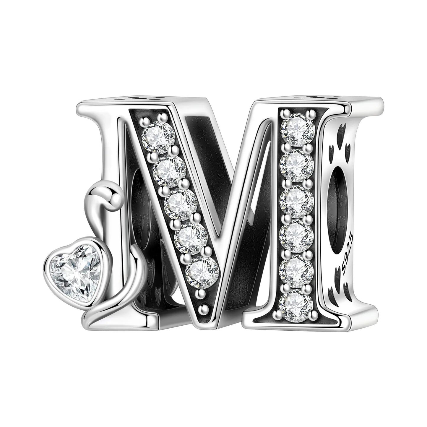 2026 New 925 Sterling Silver Zircon Scroll Grass Pattern 26 Letter Bead Charms for Women Fit DIY Bracelet Necklace Jewelry Gift