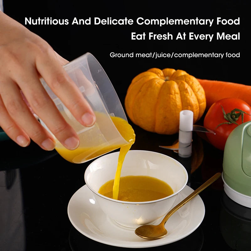 Electric Mini Garlic Masher Portable Multi Function Vegetable Meat Grinder Chopper USB Charging