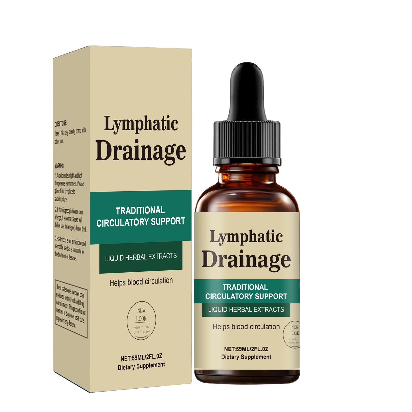 59 ML Lymphatic Drainage Supplement - Support Liquid Herbal Extracts Immune Support, Cleanse & Detox