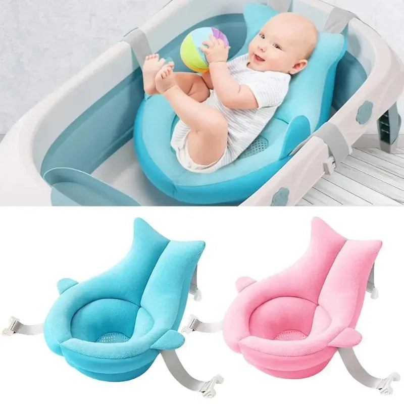 Newborn Bath Cushion Seat Anti Slip Floating Infant Bathtub Pad Portable Infant Bath Support Pad for Less Than 10kg Babies
