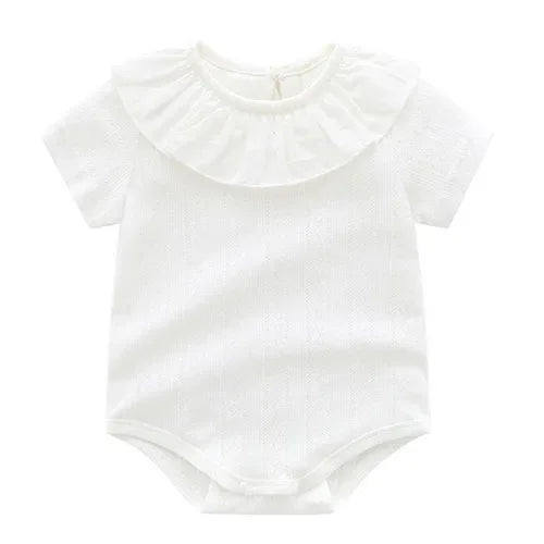 2025 New Summer Toddler Baby Girls Jumpsuit Flying Sleeve Cotton Flower Print Newborn Baby Girls Romper 0-24M Baby Clothing