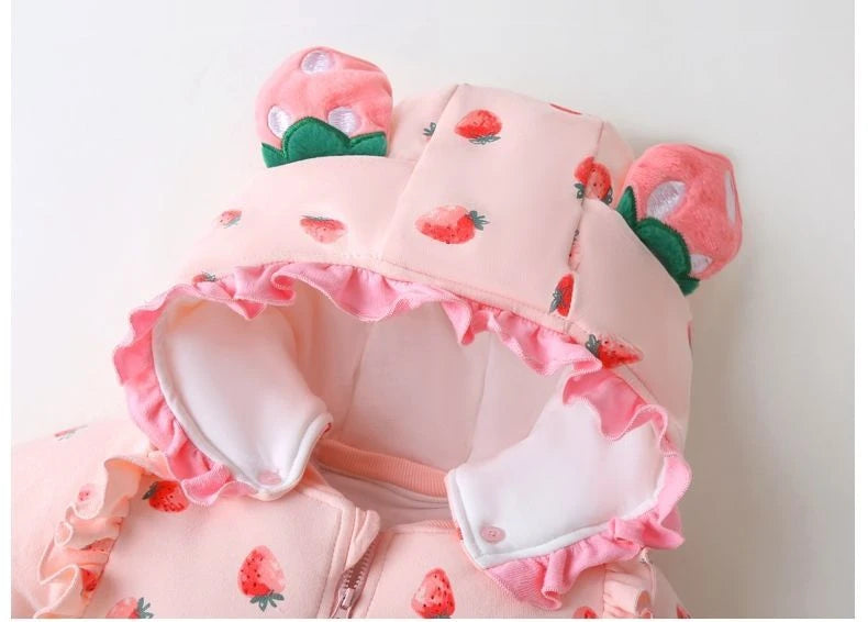 Jumpsuit Baby Winter Thickened Jumpsuit Newborn Boy Girl Removable Hood  Cuddling Clothes Quilted Princess Romper  Clothes