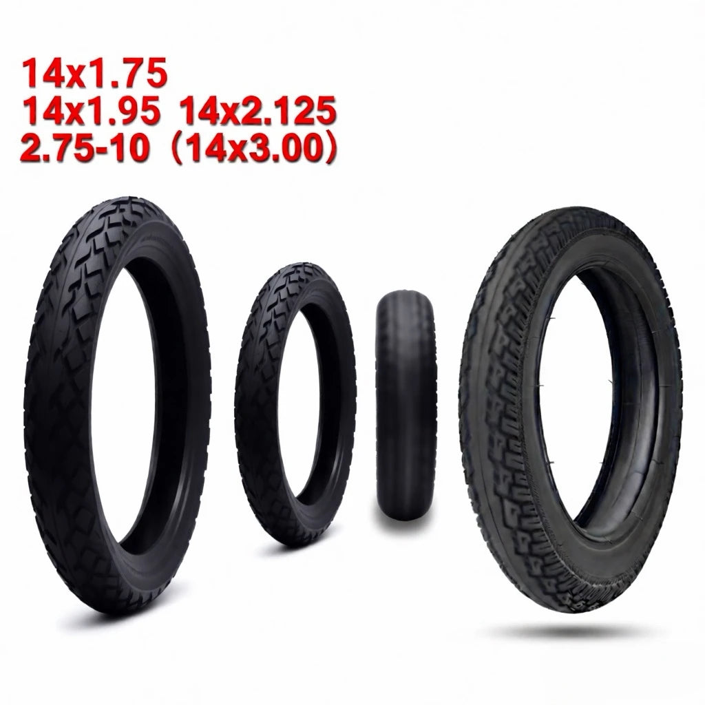 14Inch Electric Bicycle Tire 14X2.125 Outer Tyre Replacement Vehicle Tube Tyre for Electric Bikes 14x1.95 14x1.75 14x2.50 14x3.0