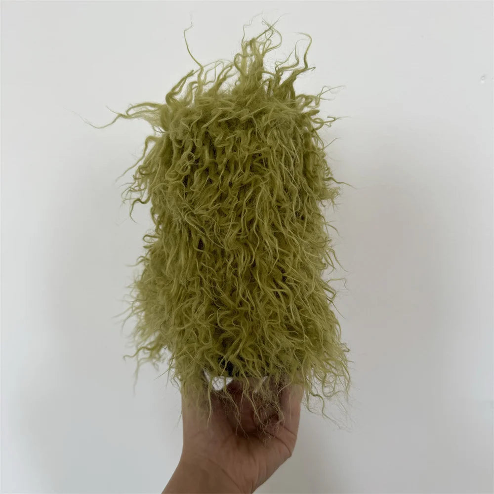 Y2K Kids Boots Winter Shoes New Faux Fur Toddler Girl Boots Fashion Colorful Fur Children Ankle Snow Boots Warm Shoes Girls