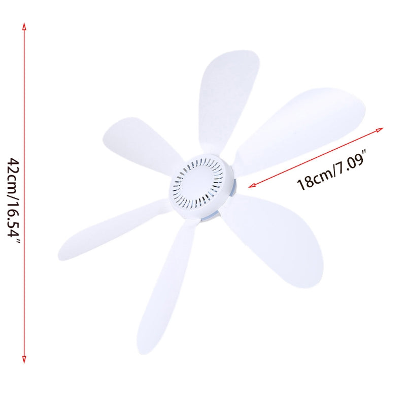 220V 20W 6 Leaves Ceiling Fan 16.5inch Silent Household Bedroom Hanging Fan Drop Shipping
