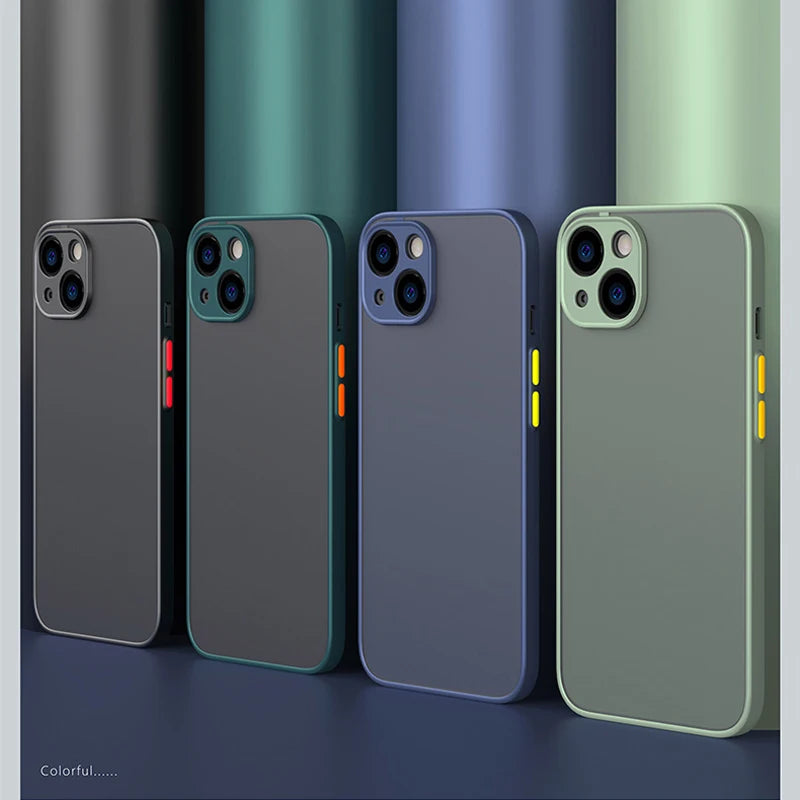 Shockproof Armor Translucent Phone Cases for iPhone 17 Air 17E 16 16E 15 14 13 12 11 Mini Pro Max 6 7 8 Plus X XS XS Max Covers