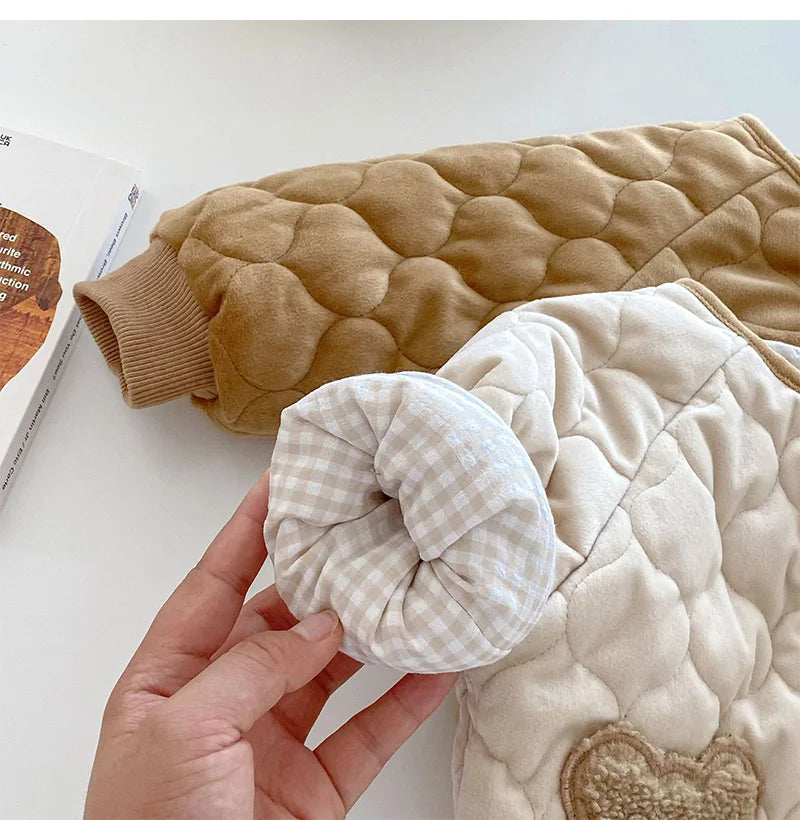 Double-sided Baby Winter Jackets Cute Bear Autumn Baby Outerwear Clothes Casual Kids Coats for Girls Boys Tops Clothing 0-5Y