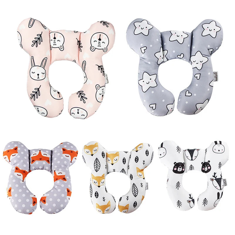Baby Stroller Pillow Car Seat Head Fixed Neck Pillows Bend Shape Sleeping Protection Headrest Cushion Infant Anti-head Mat