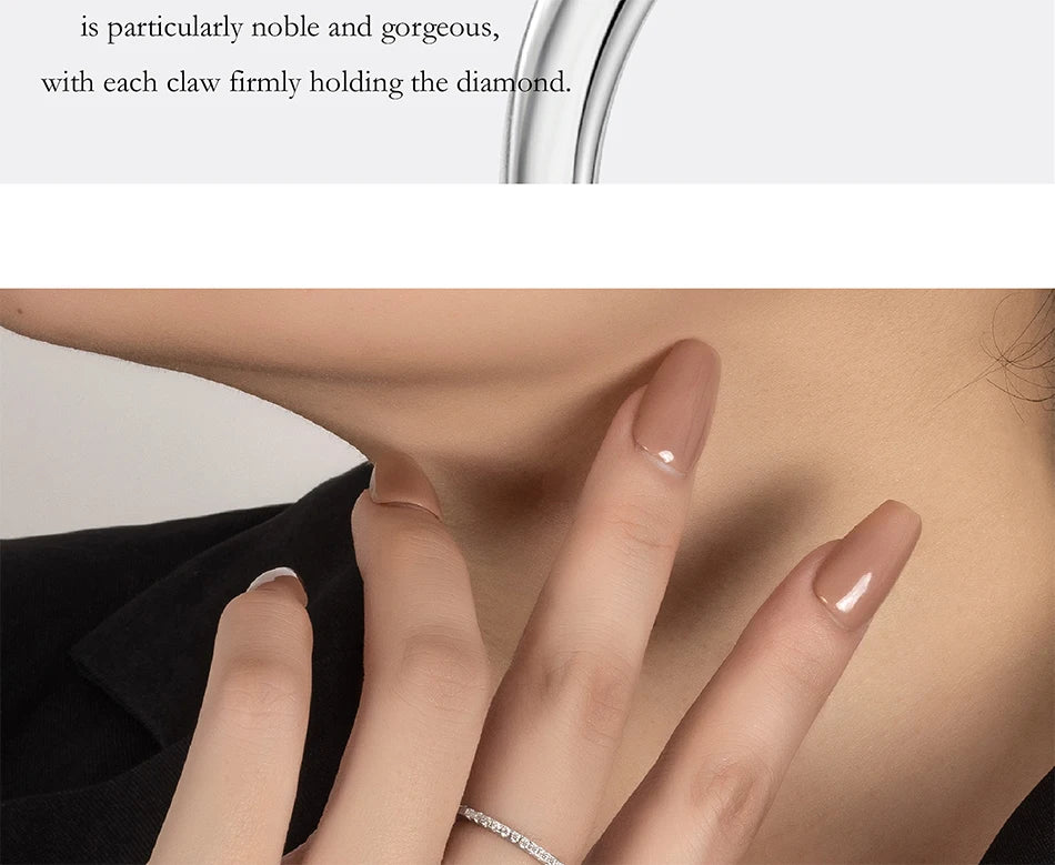 PERFANY GRA Certified Moissanite Ring for Women S925 Pure Silver Classic Eternal Laboratory Diamond Wedding Fashion Jewelry