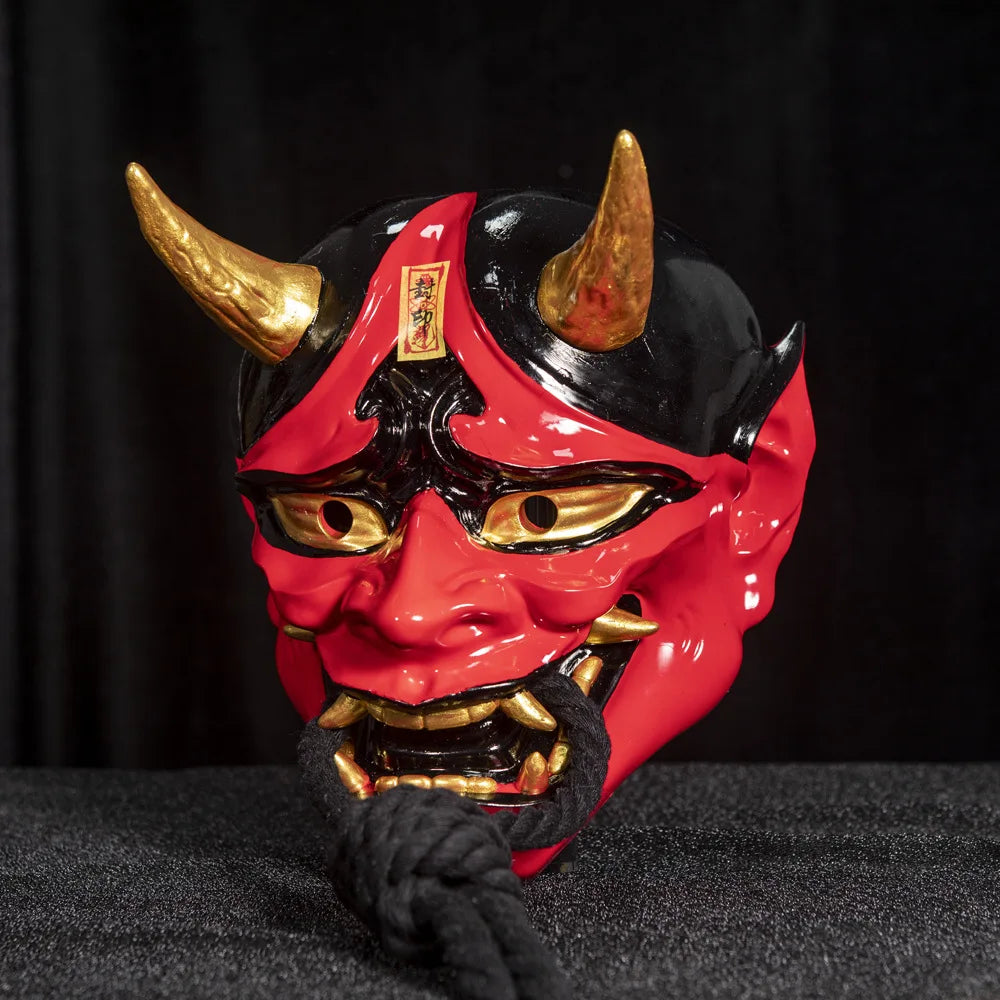 Halloween Prajna Mask Horror Mask Cosplay Costumes Japanese Demon Ghost Mask Party Carnival Comic-Con Masquerade Props Gift