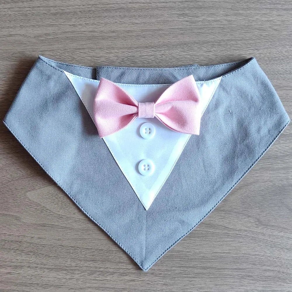 Sucado Handsome Wedding Pet Dog Bandana Elegant Suit Bowtie Luxury Triangular Scarf Collar Engagement Party Gifts Accessories