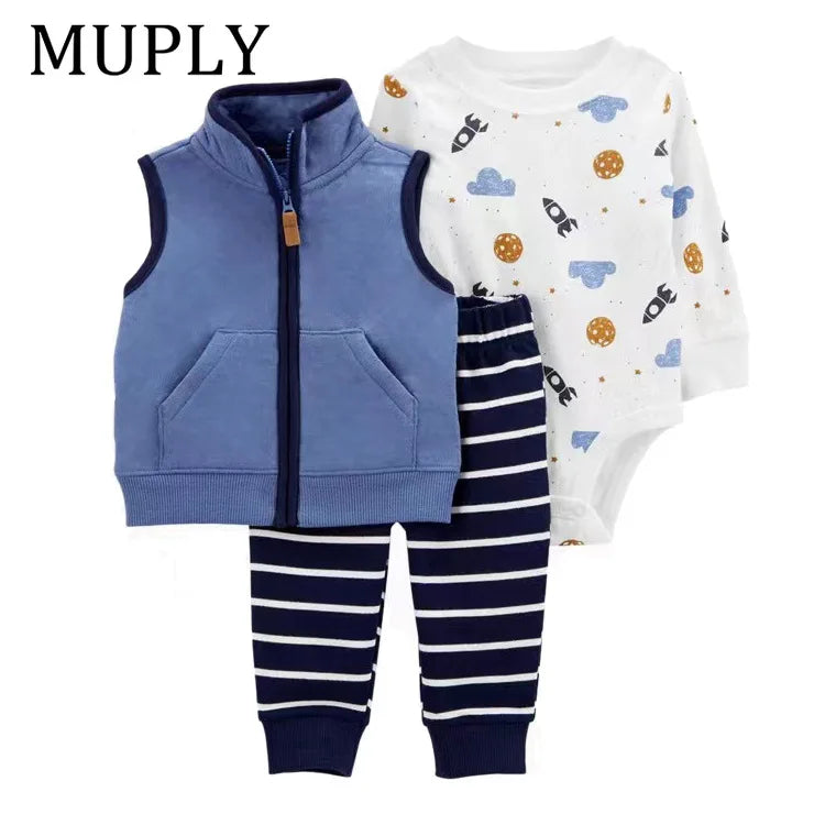 3-piece Suit Summer Baby Clothes Sets Baby Short Sleeve Shorts Cover Clothes Cute Girls Bebe Children Cotton 100% Clothing 6-24M