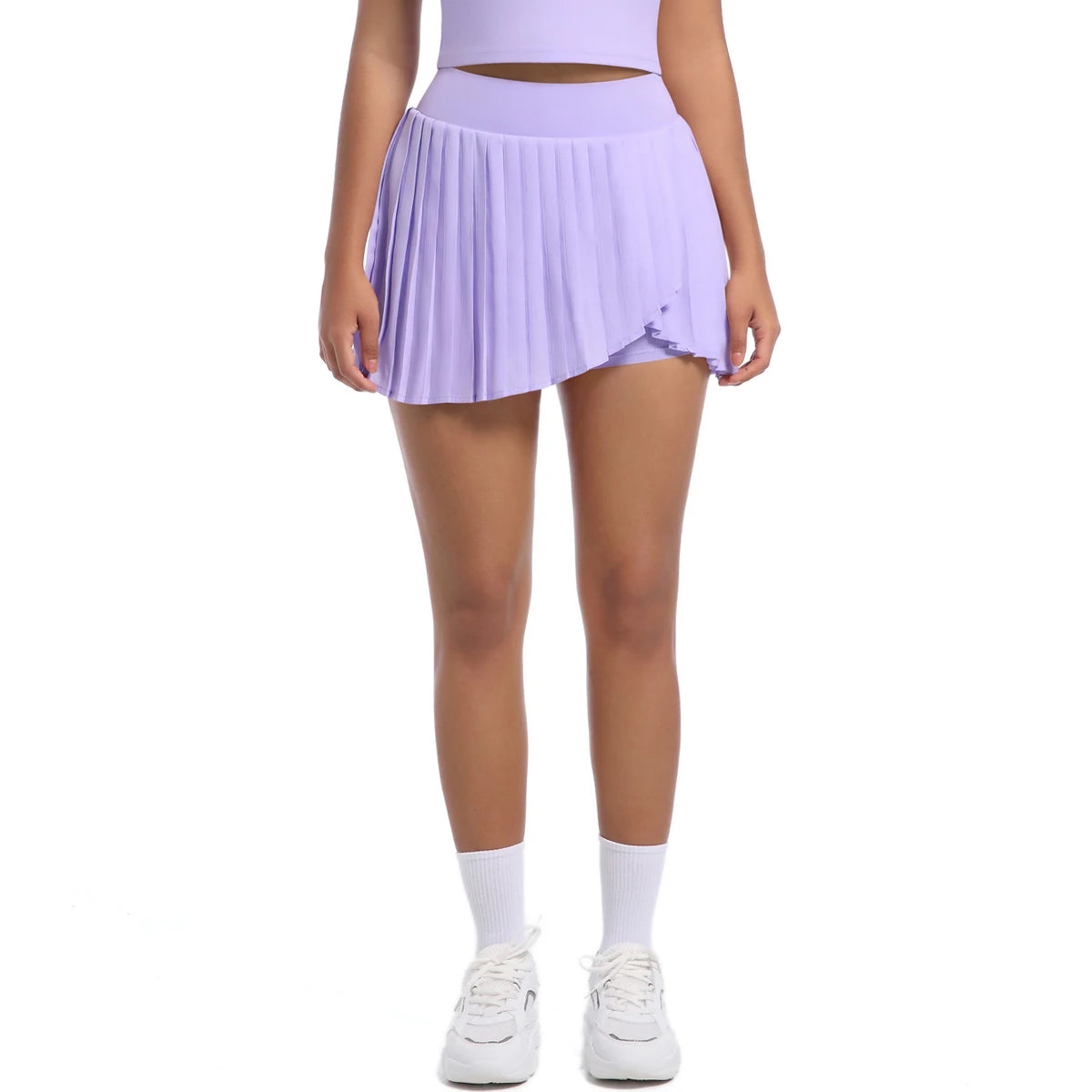 Breathable Pleated Skirt Women Jumpsuit Tennis Skirt Gym Running Yoga Short Skirt With Pockets Pleated Sports Tennis Skirts