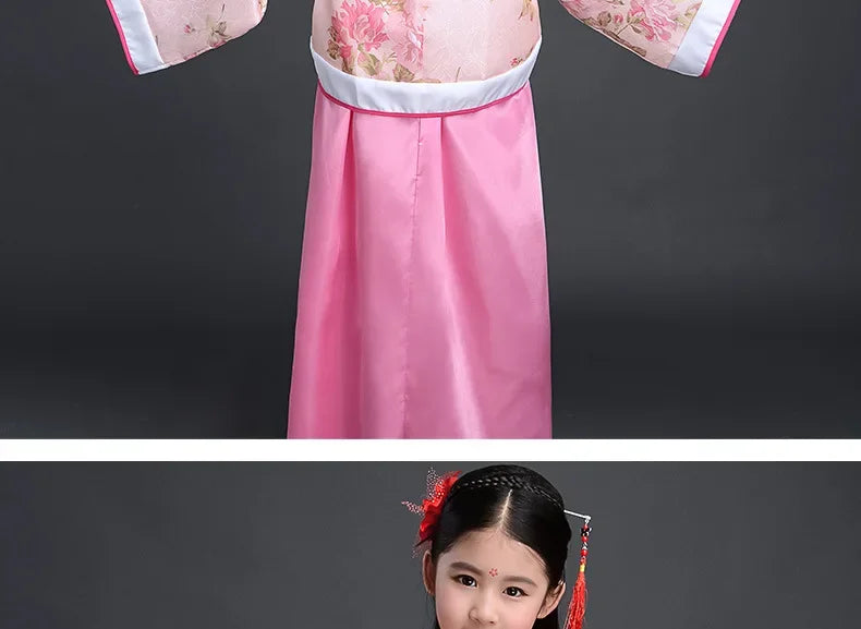 Halloween Cosplay Kids Set Dance Performance Dress for Girls Show Disfraz Child Hanfu Dress Costume Chinese Traditional Clothes