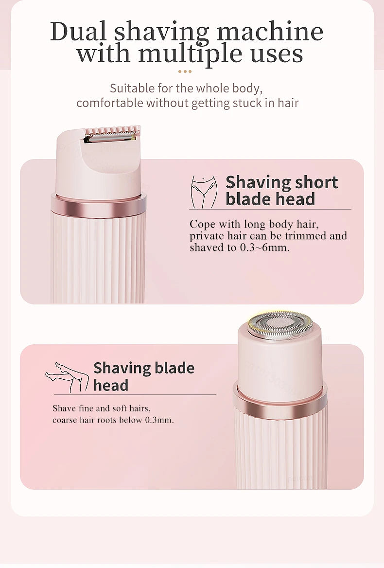 Electric Razor for Woman Bikini Trimmer Body Epilator Women Electric Shaver for Private Area Underarm Legs Facial Hair Removal