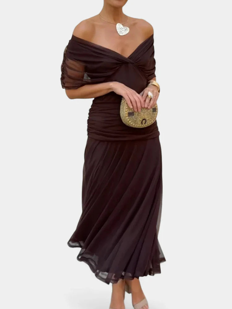 Summer Women Short Sleeve V Neck Sexy Dress, Holiday Female Elegant Fashion Party Dress, 2025 Patchwork Casual Ladies Maxi Dress