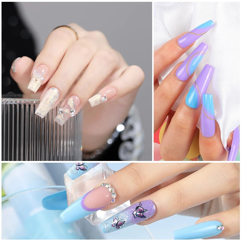 Gel Nail Polish Set With UV Nail Lamp Poly Extension Nail Gel Kit Semi Permanent Gel Varnish Set Professional Nail Art Tools Kit