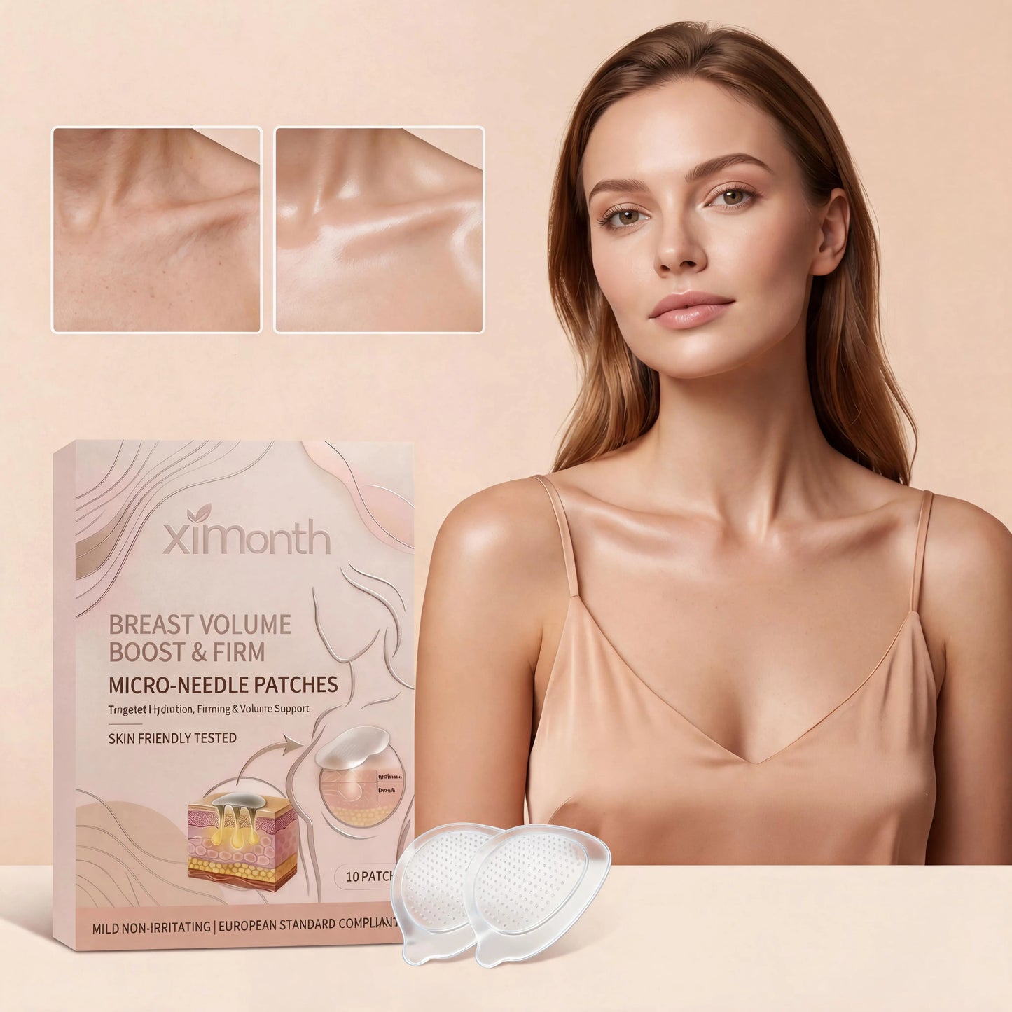 Breast Enhancement Advanced Nano-Microneedle Patch Targeted Skin Nutrition Deep Hydration Increased Skin Elasticity For Women