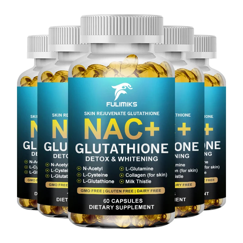Glutathione & NAC Detox Formula Capsules, Supports Antioxidant Protection, Liver Function, Skin Brightening & Immune Balance