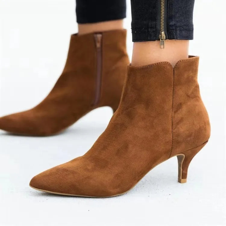 NEW Women's Ankle Boots Leopard Women Pointed Toe Ladies Chunky High Heel Female Shoes Woman Footwear Plus Size 35-43 Snake