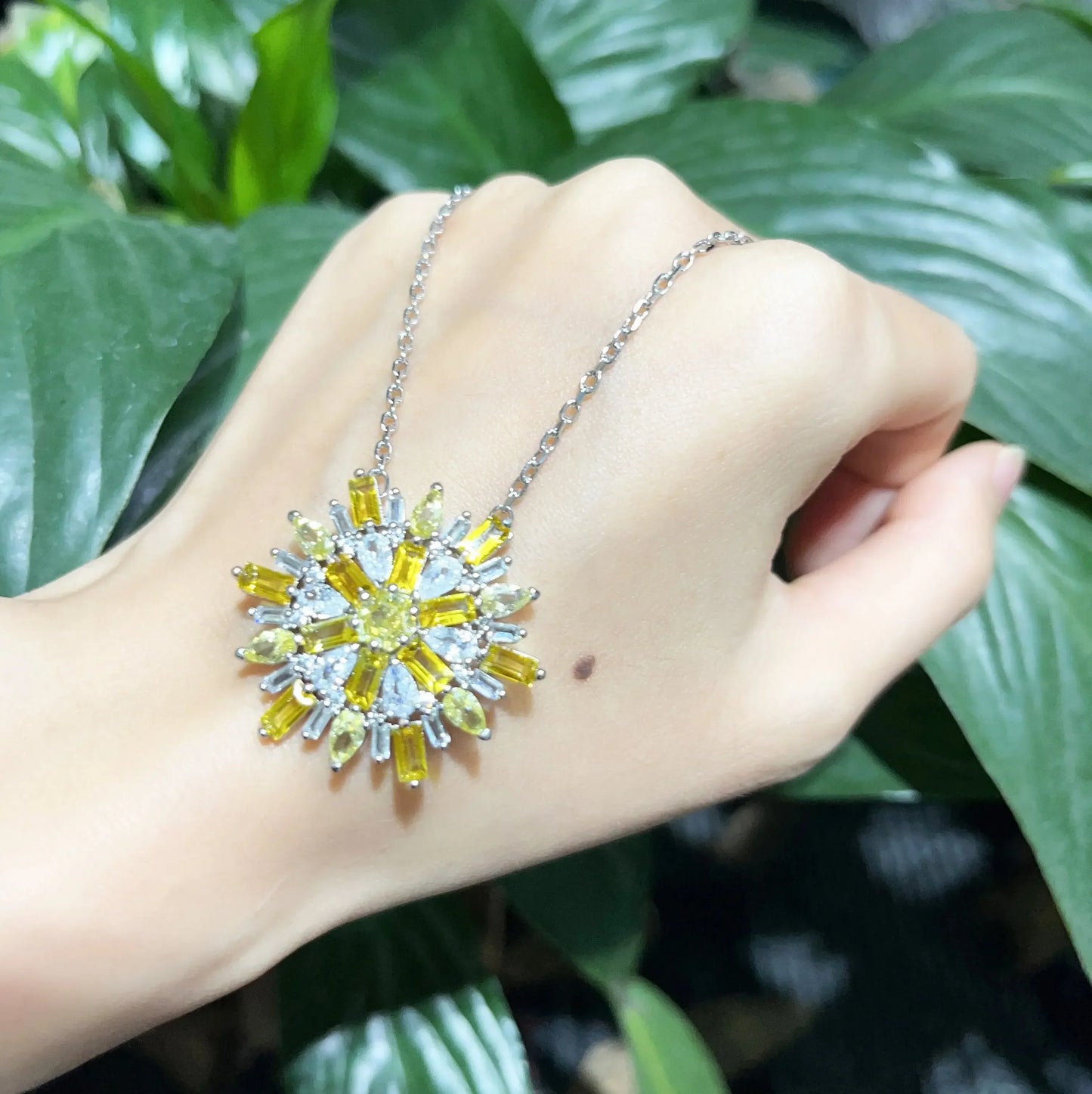 Snowflake Flowers Original New Sales Trend High Quality Jewelry Flower Sets Necklace Earring Ring Bracelet Pink Anniversary Gift