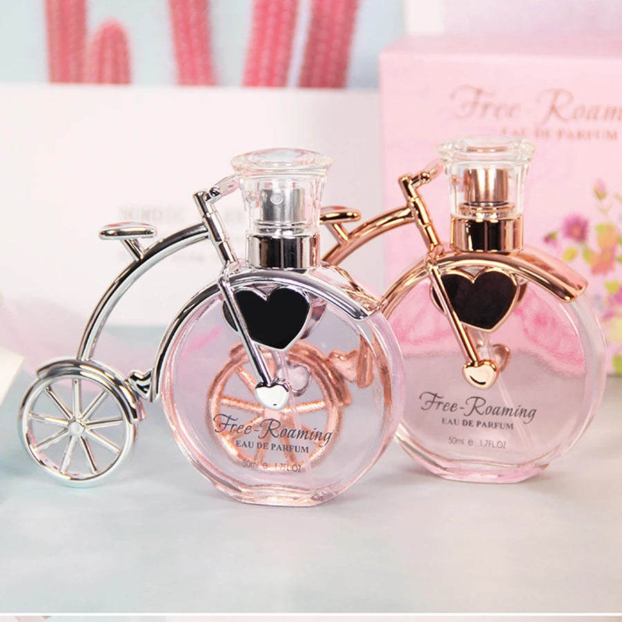 50ML 1.7FL.OZ Original Perfume Whimsical Bicycle Shape Eau De Parfum for Women Floral Fruity Longlasting Idea Romantic Gift