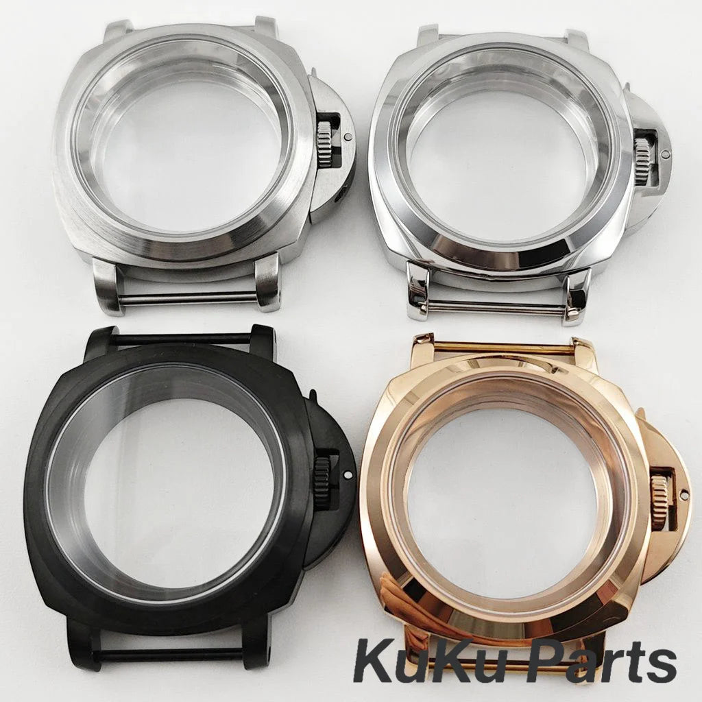 Polished/Brushed NH35 40mm Silver Sapphire Glass Watch Case With Handle Case for NH34 NH35 NH36 4R35 Movement 28.5mm Dial Watch